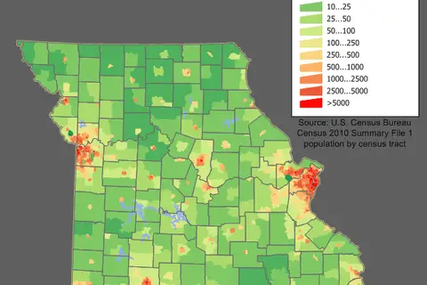 Map: Missouri Population Map