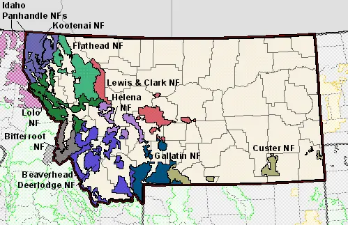 Map: Montana National Forest Map