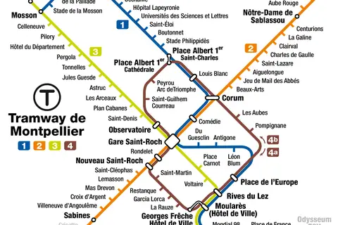 Map: Montpellier Tramway Map