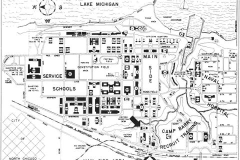 Map: Naval Station Great Lakes Map 1959