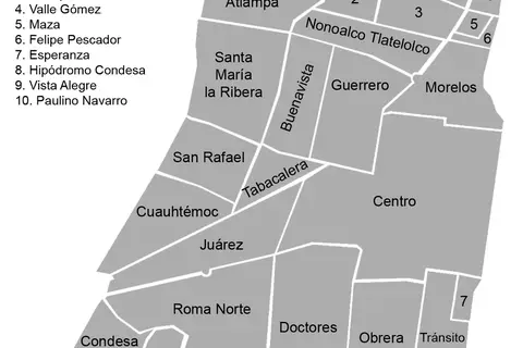 Map: Neighborhoodmapdelegacincuauhtmoc