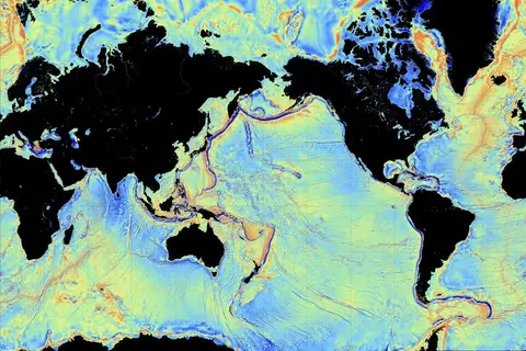 Map: New Gravity Data Map of the Ocean Floor