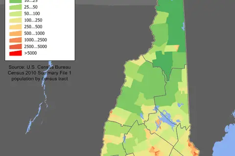 Map: New Hampshire Population Map