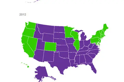 Map: NEW VERSION: Projected Support for Same-Sex Marriage in Ballot Initiative
