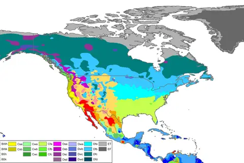 Map: North America Kppen Map