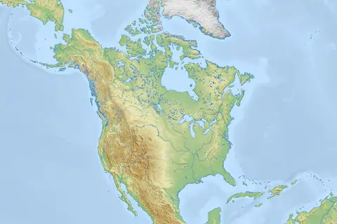 Map: North America Physical Map Blank