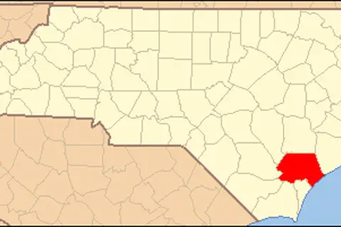 Map: North Carolina Map Highlighting Pender County
