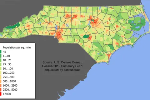 Map: North Carolina Population Map