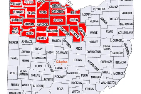 Map: Northeast Ohio Counties Map