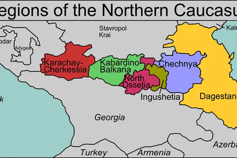 Map: Northern Caucasus Regions Map