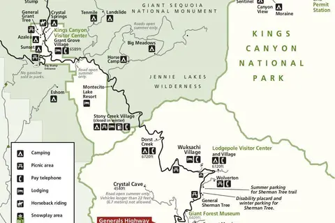 Map: Nps Sequoiakingscanyonprintableroad Map