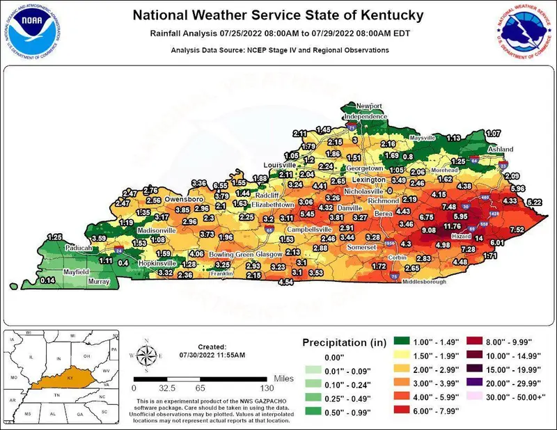 Map: Nws Kentucky Flooding Map for the 2022 Eastern Kentucky Floods