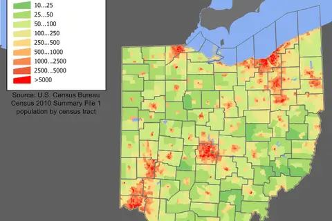 Map: Ohio Population Map