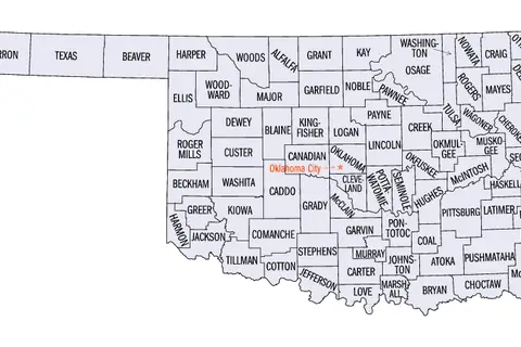 Map: Oklahoma Counties Map
