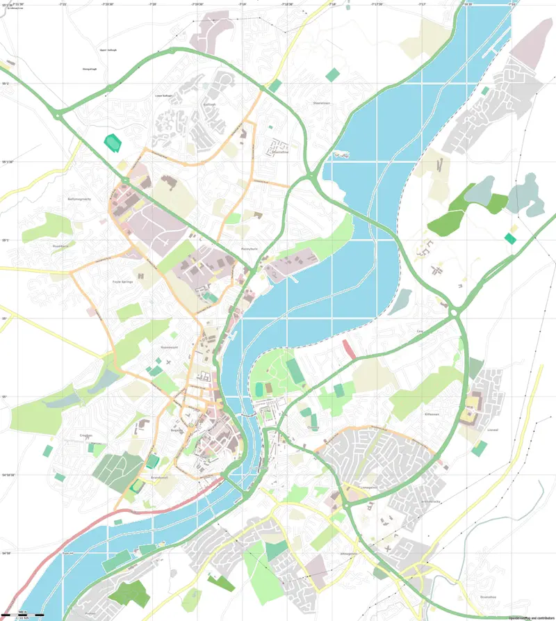 Map: Open Street Map Derry Londonderry