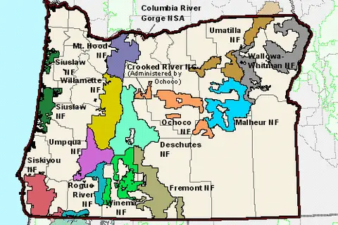 Map: Oregon National Forest Map