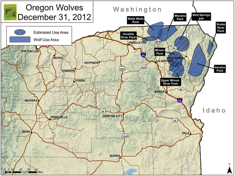 Map: Oregon Wolf Population Map