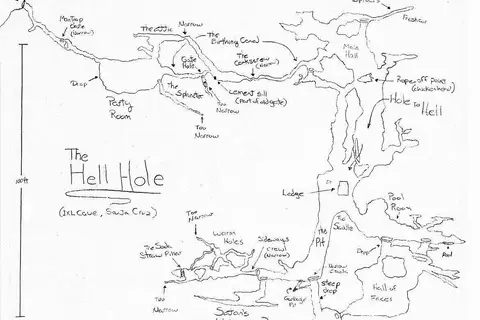 Map: Original 1989 Hellhole Cave Map
