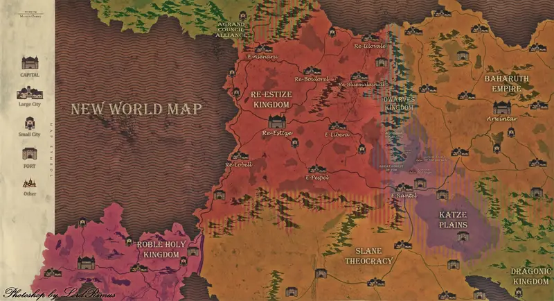 Map: Overlord New World Map Eng Borders