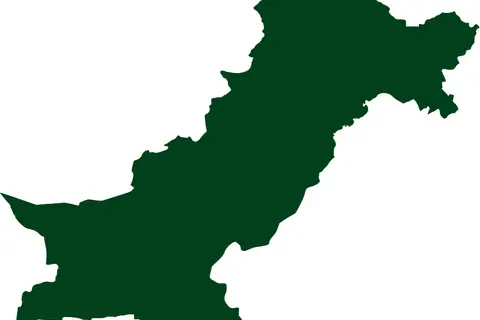 Map: Pakistan Map Isolated Filled Green with Full Kashmir