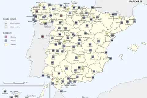 Map: Paradores En Espaa 2015 Mapa 14166 Spa