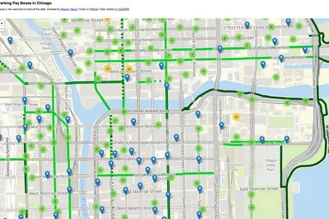 Map: Parking Pay Boxes in Chicago Map Screenshot 12425234683