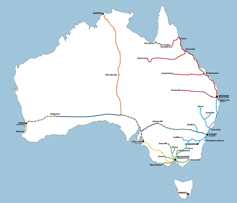Map: Passengerrailaustralia Map