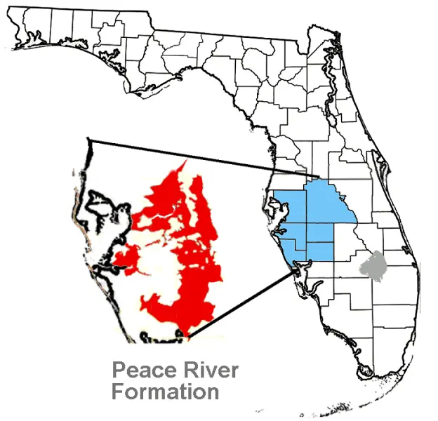 Map: Peace River Formation Florida Map