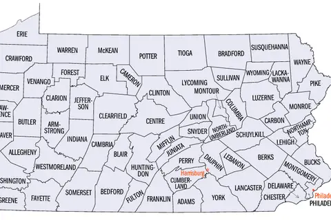Map: Pennsylvaniacounties Map