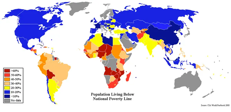 Map: Percent Poverty World Map
