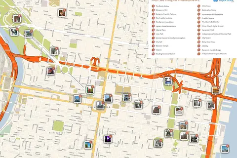Map: Philadelphia Printable Tourist Attractions Map