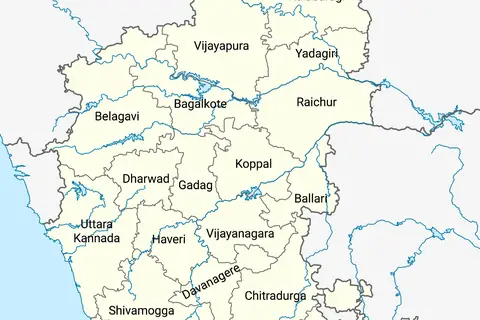 Map: Political Map of Indian State of Karnataka