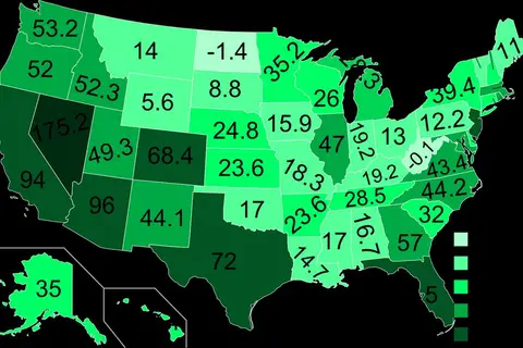 Map: Population Change by US State (2010-2050)