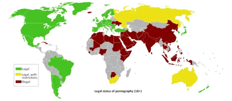 Map: Pornography Law Map