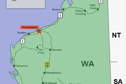 Map: Port Hedland Location Map in Western Australia