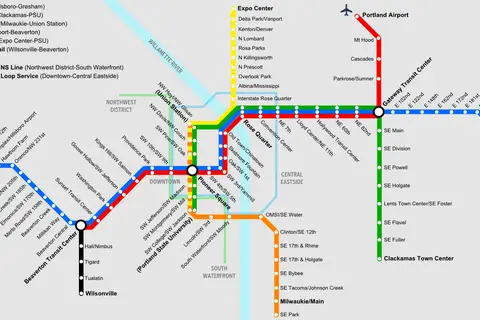 Map: Portland Rail Map