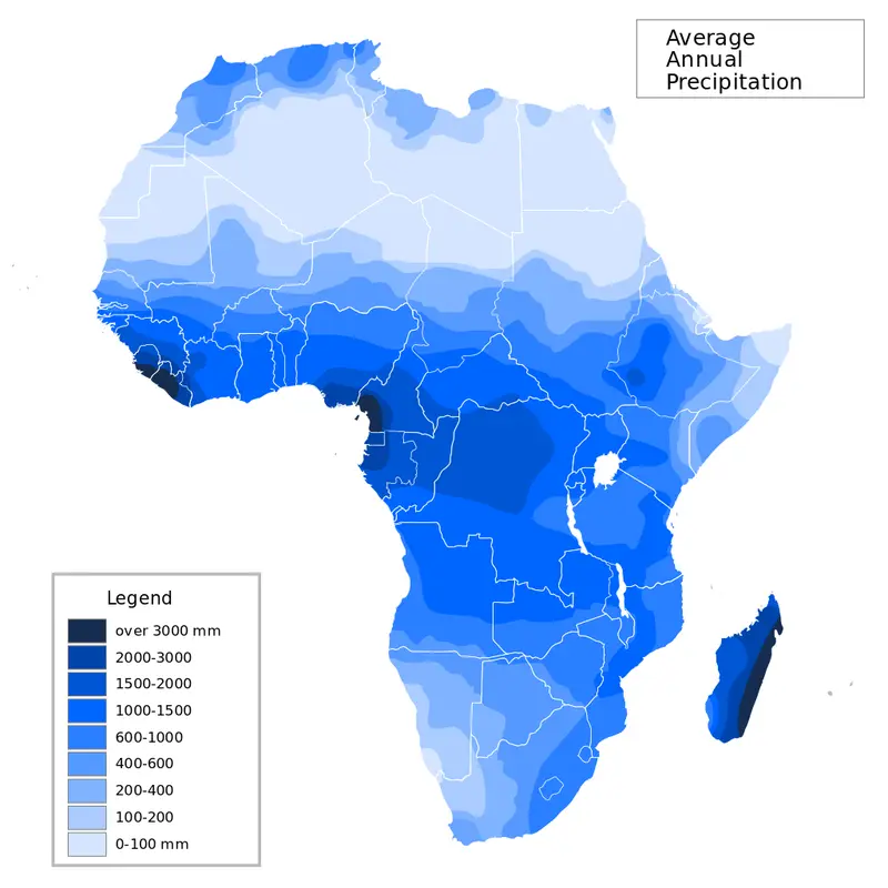 Map: Precipitation in Africa