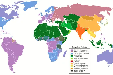 Map: Prevailing World Religions Map