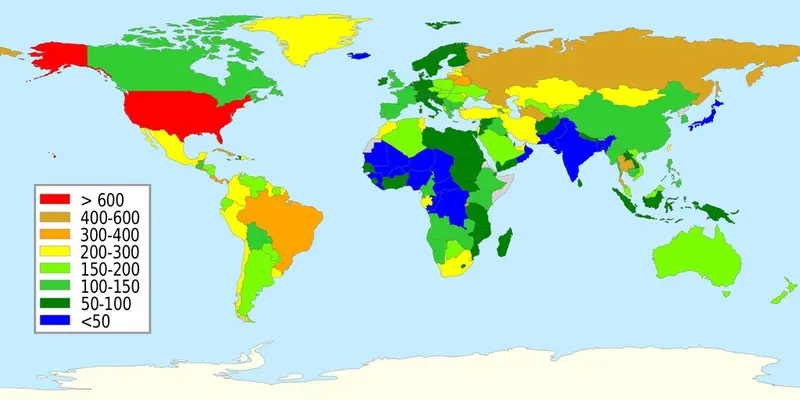 Map: Prison population per 100,000