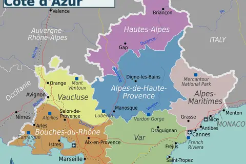 Map: Provencealpescote Dazur Wv Region Map 2017 En