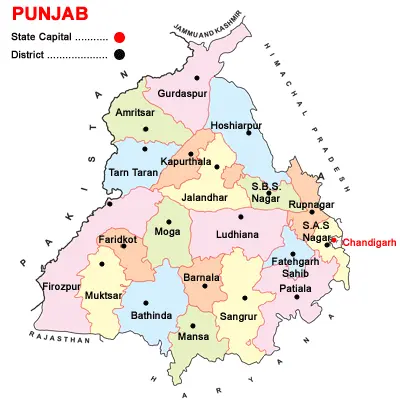 Map: Punjab District Map 2014