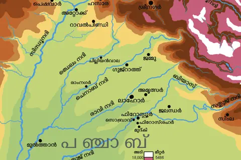 Map: Punjab Map Topographic Ml