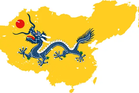 Map: Qing Empire at Its Height Flag Map