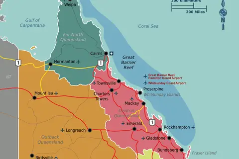 Map: Queensland Wikivoyage Map