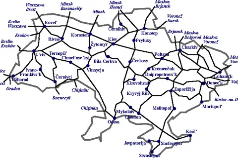 Map: Rail Map Ukraine