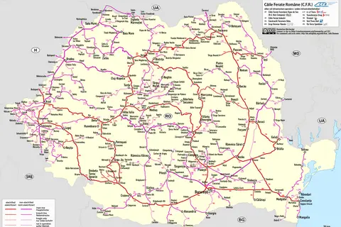 Map: Railway Map of Romania