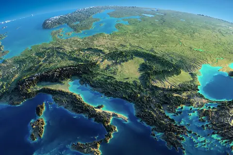 Map: Raised-Relief Map of Central and Eastern Europe by Anton Balazh