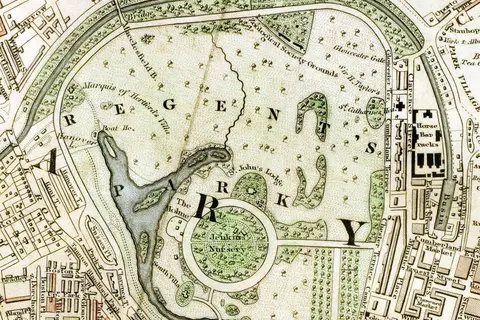 Map: Regents Park London from 1833 Schmollinger Map