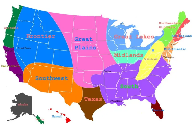 Map: Regions of the United States