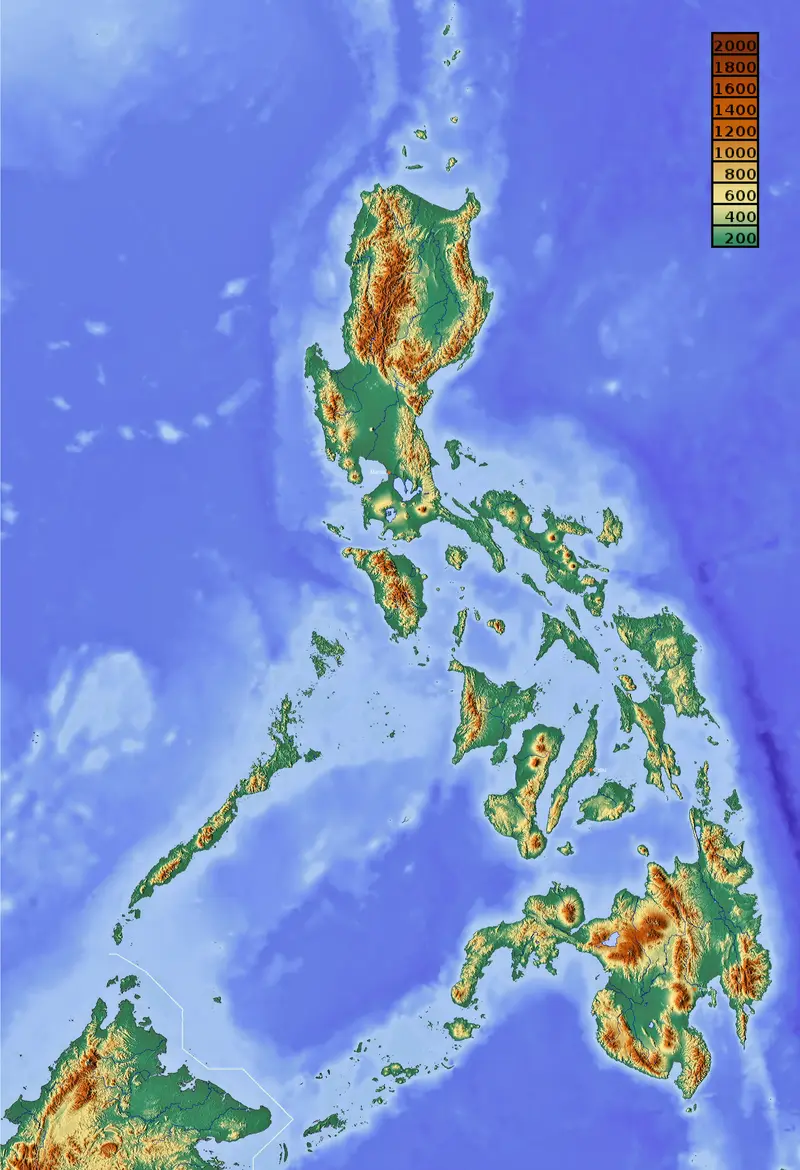 Map: Relief Map of the Philippines